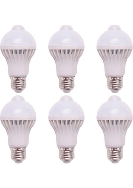6x E27 LED Ampul Işık Hareket Sensörü Işık LED Pır Hareket Sensörü Lamba Küre Ampul Işık Lambası, 5 W (Yurt Dışından)