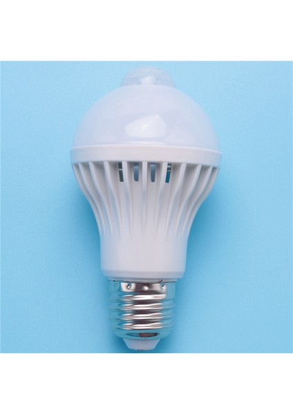 6x E27 LED Ampul Işık Hareket Sensörü Işık LED Pır Hareket Sensörü Lamba Küre Ampul Işık Lambası, 5 W (Yurt Dışından)