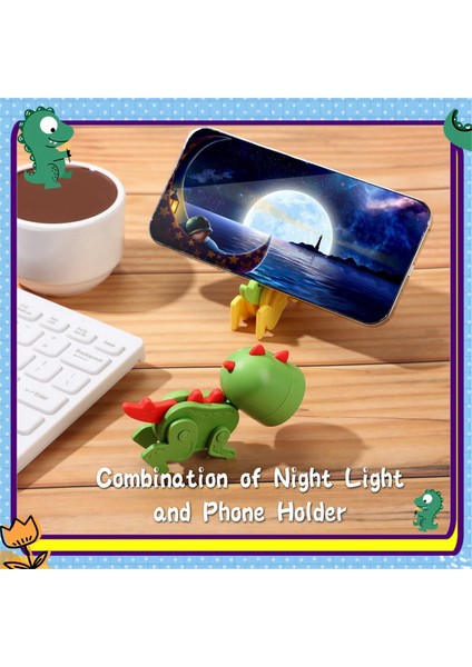 6 Parça Mini LED Masa Dinozor Şekli Lamba Sevimli Küçük Telefon Tutucu, Çocuklar Için Taşınabilir Okuma Masası Gece Lambası (Yurt Dışından) fırsatları