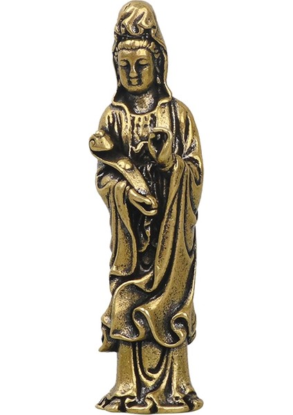 Minyatür Buda Guan Yin Bodhisattva Bronz Buda Bronz Heykeli Küçük Peyzaj Dekorasyon Antik Bronz Eşya (Yurt Dışından)