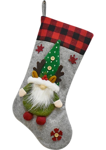 Noel Dekorasyon Hediye Yüzü Olmayan Bebek Noel Çorap Kolye Noel Baba Çocuk Noel Hediyesi Çanta Yeşil (Yurt Dışından)