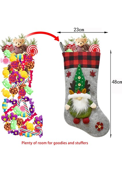 Noel Dekorasyon Hediye Yüzü Olmayan Bebek Noel Çorap Kolye Noel Baba Çocuk Noel Hediyesi Çanta Yeşil (Yurt Dışından)