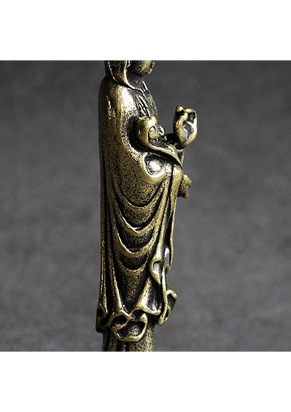 Minyatür Buda Guan Yin Bodhisattva Bronz Buda Bronz Heykeli Küçük Peyzaj Dekorasyon Antik Bronz Eşya (Yurt Dışından)