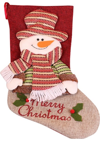 Büyük Noel Çorapları Noel Baba Kardan Adam Noel Tatili Aile Partisi Için Mutlu Noeller Dekorasyonu, B (Yurt Dışından)