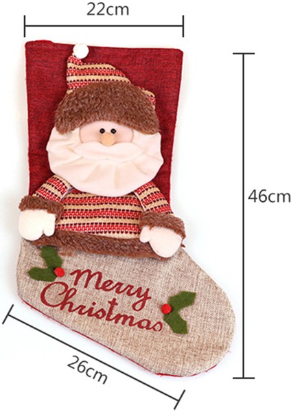 Büyük Noel Çorapları Noel Baba Kardan Adam Noel Tatili Aile Partisi Için Mutlu Noeller Dekorasyonu, B (Yurt Dışından)