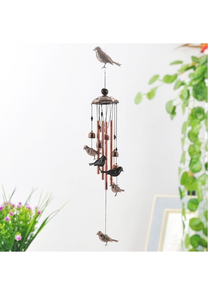 Kuş Rüzgar Çanları Su Geçirmez Metal Rüzgar Çanları 4 Alüminyum Tüp ile 6 Çan Ev Için Romantik Rüzgar Çanı (Yurt Dışından)