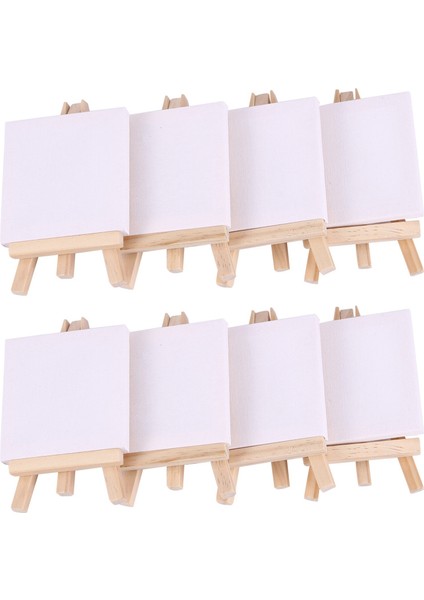 48 Takım Sanatçılar 5 Inç Mini Şövale + 3 Inç X3 Inç Mini Tuval Seti Boyama Zanaat Dıy Çizim Küçük Masa Şövale Hediye (Yurt Dışından)