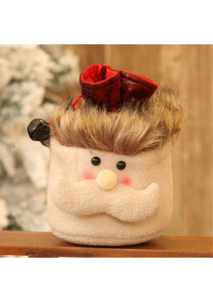 3 Adet Noel Hediyesi Bebek Çantaları Ipli Şeker Çantaları 3D Noel Şekeri Elma Çantaları Kardan Adam-Geyik-Noel Baba Stil B (Yurt Dışından)