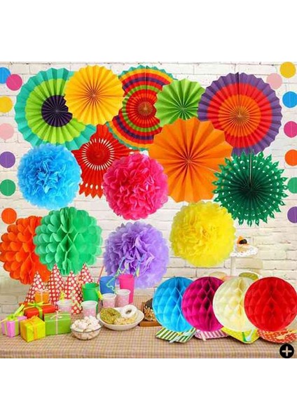 20 Adet Renkli Parti Fiesta Süslemeleri Kağıt Hayranları Kağıt Çiçek Topu Petek Topları Düğün Doğum Günü Etkinlikleri Için Set Festivali Malzemeleri (Yurt Dışından) indirimleri
