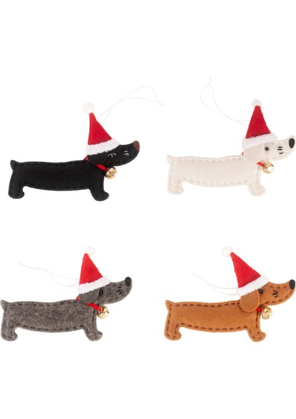 4 Adet Noel Süsleri Noel Hediyesi Dachshund Noel Ağacı Dekorasyon Bebek Kolye Ev Için Süslemeleri Asın (Yurt Dışından) indirimleri