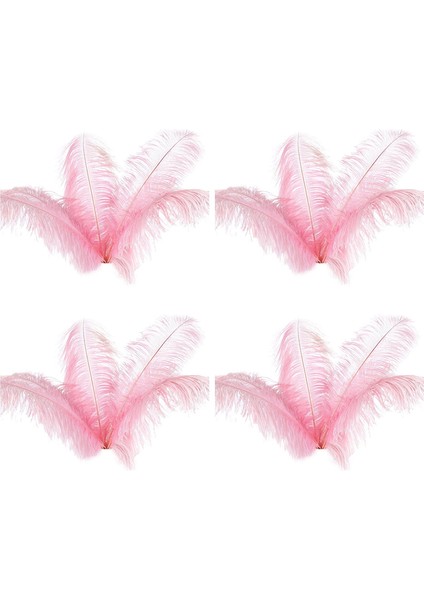 40 Adet Doğal Devekuşu Tüyleri Düğün Parti Dekorasyon Pembe 20-25 cm (Yurt Dışından)
