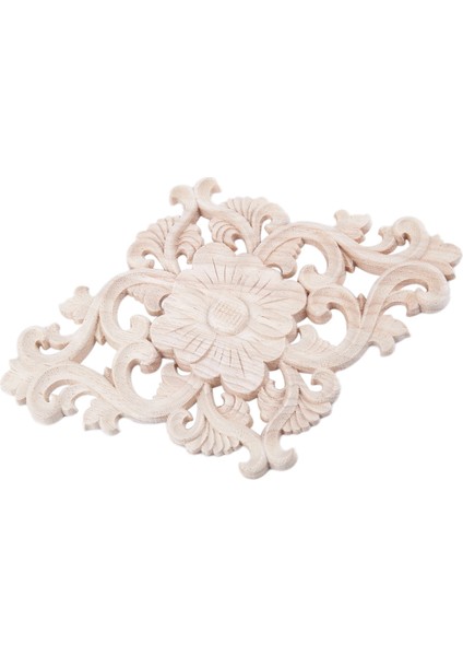 Çok Ahşap Oyma Uzun Onlay Aplike Boyasız Çiçek Duvarlar Dolaplar Kapı Dekor Türü: 21X15CM (Yurt Dışından) fırsatları