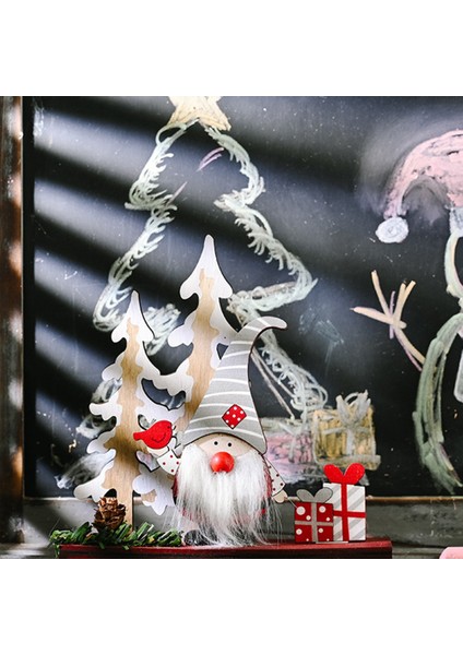 Noel Süsleri Ahşap Çam Kozalağı Çift Ağaç Ormanı Yaşlı Adam Süsleri Ahşap Yüzü Olmayan Bebek Süsleri (Yurt Dışından) modelleri