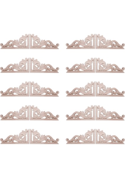 20 Adet Sol + Sağ (Her 10 Adet) Vintage Ahşap Oyma Köşe Onlay Mobilya Duvar Dekor Boyasız Çerçeve Aplike (Yurt Dışından) fiyatları