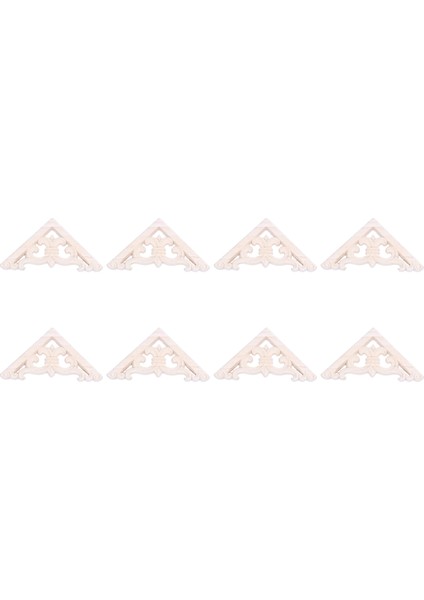 8 Adet 8x8 cm Ahşap Oyma Köşe Onlay Aplike Dekor Mobilya Zanaat Boyasız (Yurt Dışından)