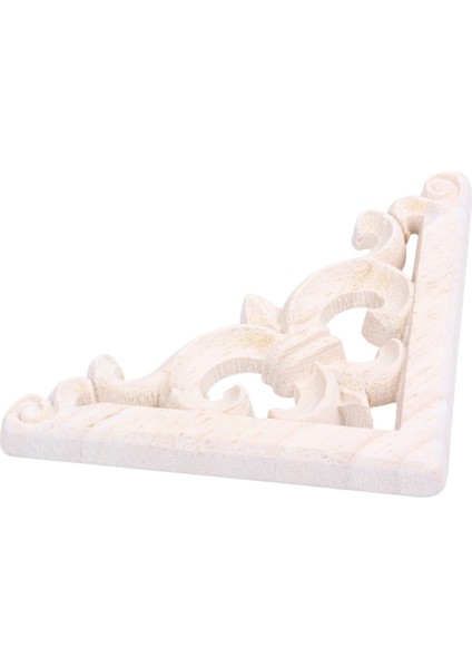 4 Adet 8x8 cm Ahşap Oyma Köşe Onlay Aplike Dekor Mobilya Zanaat Boyasız (Yurt Dışından)