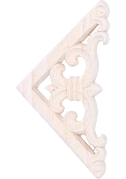 4 Adet 8x8 cm Ahşap Oyma Köşe Onlay Aplike Dekor Mobilya Zanaat Boyasız (Yurt Dışından)