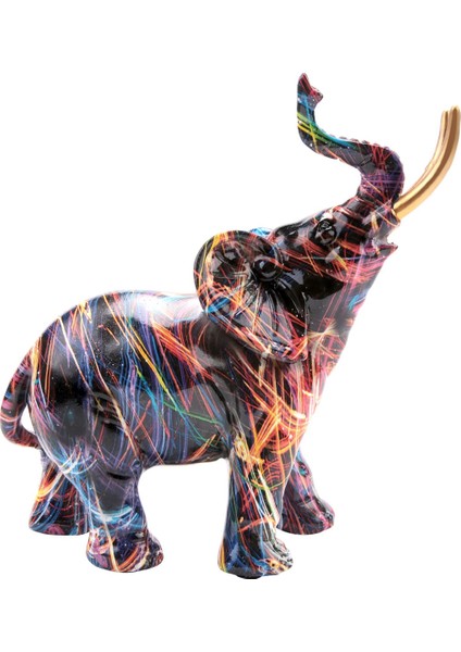 Iskandinav Boyama Graffiti Fil Heykel Heykelcik Renkli Sanat Fil Heykeli Yaratıcı Reçine Hayvan Heykeli Dekor C (Yurt Dışından) modelleri