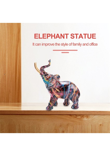 Iskandinav Boyama Graffiti Fil Heykel Heykelcik Renkli Sanat Fil Heykeli Yaratıcı Reçine Hayvan Heykeli Dekor C (Yurt Dışından) fırsatları