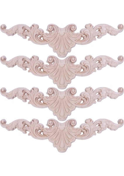 4x Ahşap Oyma Köşe Onlay Aplike Çerçeve Dekor Mobilya Zanaat Boyasız Tip: 20 x 5 cm (Yurt Dışından) fiyatları