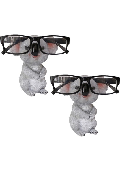 2x Koala Figürleri Hayvan Heykelleri Reçine Gözlük Standı Kalem Güneş Gözlüğü Tutucu Konteyner Masaüstü Ev Dekor Hediye A (Yurt Dışından)