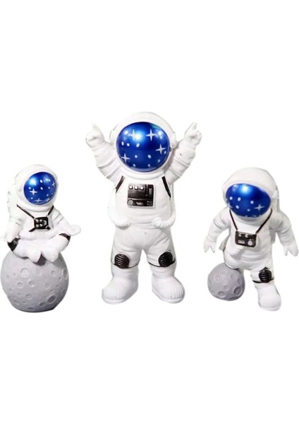6x Iskandinav Astronot Figürleri Reçine Modeli Mini Masa Süsleri Oturma Odası Dıy Modern Ev Dekor Aksesuarları Yıldızlı Mavi (Yurt Dışından) indirimleri
