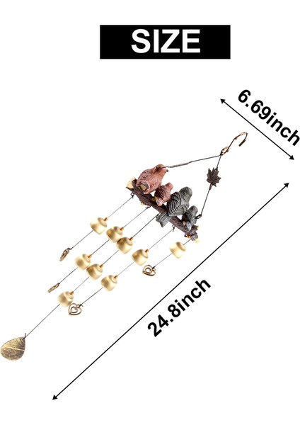 Vintage 4 Kuşlar Rüzgar Ahenge Bahçe Rüzgar Çanları Açık Kapalı Dekor Için Ev Bahçe Dekorasyonu Için Mükemmel Kanca ile Gel (Yurt Dışından)