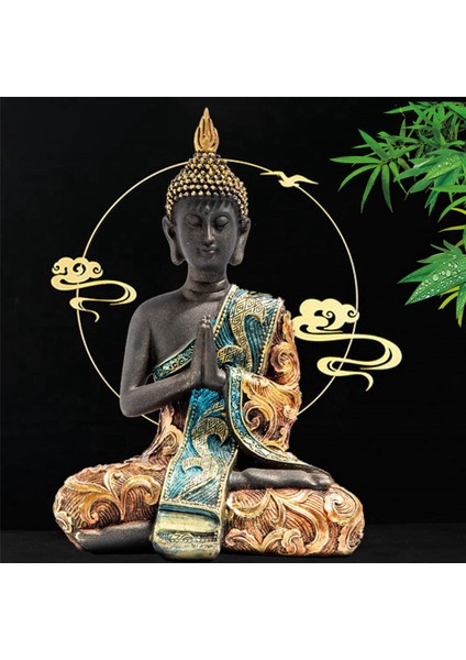 4x Buda Heykeli Tayland Heykel Reçine El Yapımı Budizm Hindu Feng Shui Heykelcik Meditasyon Ev Dekor Süsleme (Yurt Dışından)