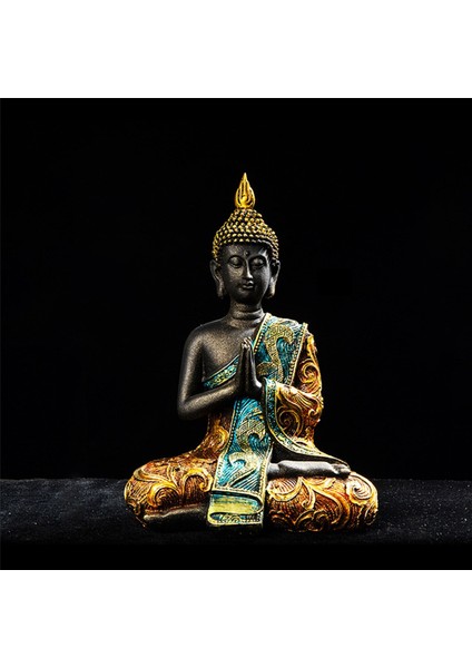 4x Buda Heykeli Tayland Heykel Reçine El Yapımı Budizm Hindu Feng Shui Heykelcik Meditasyon Ev Dekor Süsleme (Yurt Dışından)