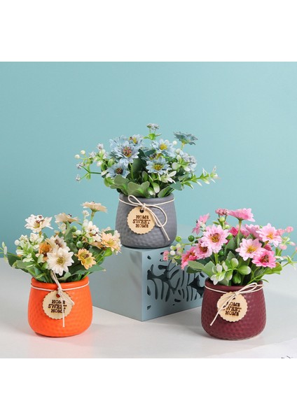 Iskandinav Cineraria Simülasyon Çiçek Saksı Dekorasyon Süsler Masa Sahte Çiçekler Düğün Dekorasyon Çiçekler, Yeşil (Yurt Dışından) modelleri