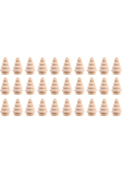 Boş Dıy Ahşap Noel Ağacı Peg Bebekler Parti Kek Toppers 30'lu Paket (Yurt Dışından)