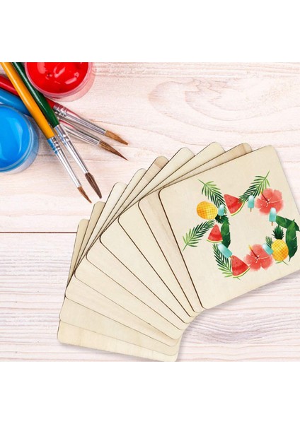 100 Parça Bitmemiş Kare Ahşap Dilimleri Boş 4x4 In, Bardak Altlıkları, Pirografi, Boyama, Yazma, Fotoğraf Sahne Süslemeleri (Yurt Dışından) modelleri