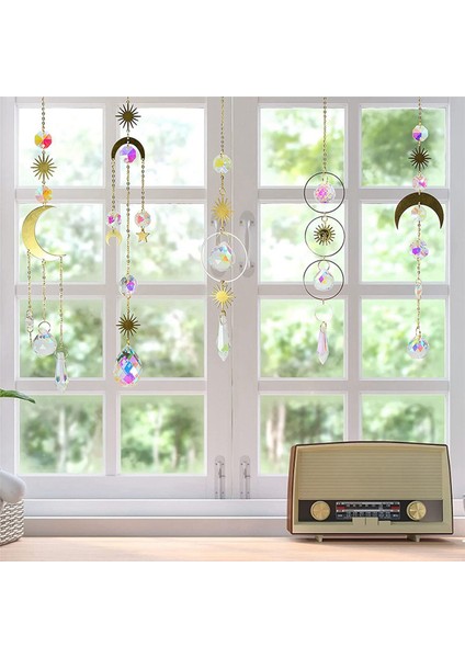 12 Adet Renkli Kristaller Suncatcher Asılı Güneş Yakalayıcı Zincir Kolye Süs Kristal Toplar ile Pencere Bahçe Için (Yurt Dışından)