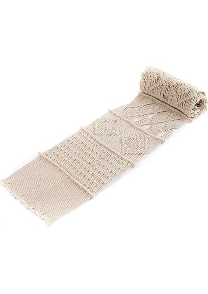 2x Makrome Masa Koşucu, Boho Düğün Masa Dekoru, El Dokuma Vintage Çiftlik Evi Bohem Yemek Odası Tarzı Süslemeleri (Yurt Dışından)