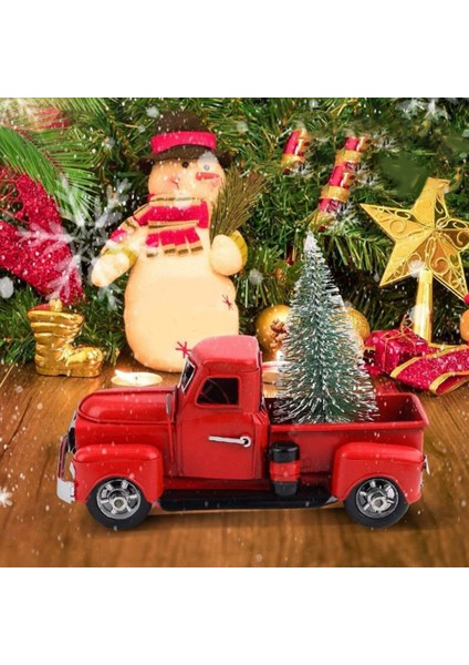 Noel Metal Kamyon Süsleme Noel Hediyesi Retro Kırmızı Kamyon Noel Süsleme Kamyonet (Yurt Dışından) indirimleri