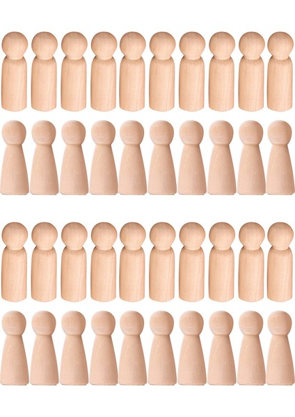40X Ahşap Mandal Bebek Bitmemiş Ahşap Insanlar Düz Boş Organlar Melek Bebekler Dıy Craft Için (Yurt Dışından)