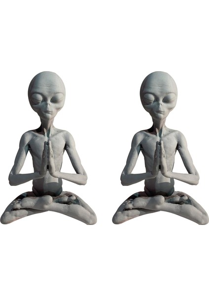 2x Büyücülük Meditasyon Uzaylı Heykeli Mini Reçine Süs Uzaylı Bahçe Ev Ofis Yard Sanat Dekoru Kapalı Açık Için (Yurt Dışından) fiyatları