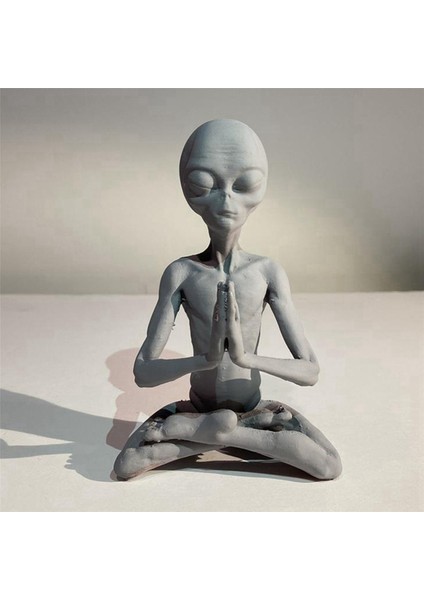 2x Büyücülük Meditasyon Uzaylı Heykeli Mini Reçine Süs Uzaylı Bahçe Ev Ofis Yard Sanat Dekoru Kapalı Açık Için (Yurt Dışından) modelleri