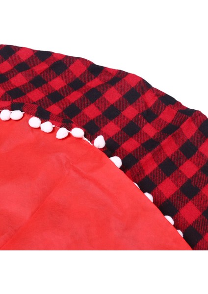 Tatil Noel Süslemeleri Için Pom Pom Trim ile 48 Inç Noel Ağacı Etek Kırmızı ve Siyah Buffalo Ekose Ağacı Etek, Çift Katmanlar Noel Ağacı Etek (Yurt Dışından)