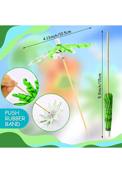 Yeşil Hindistan Cevizi Ağacı Kürdan Kağıt Şemsiye Kürdan Kokteyl Süslemeleri Için El Yapımı Kokteyl Şemsiye Çubukları (Yurt Dışından) fiyatları