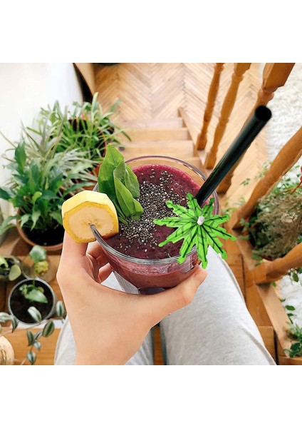 Yeşil Hindistan Cevizi Ağacı Kürdan Kağıt Şemsiye Kürdan Kokteyl Süslemeleri Için El Yapımı Kokteyl Şemsiye Çubukları (Yurt Dışından) indirimleri