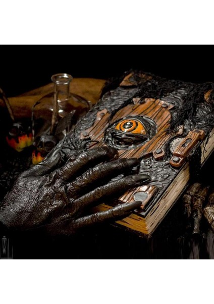 Cadılar Bayramı Kitabı Dekor Gerçekçi Necronomicon Kitap Cadı Dekorasyon El Yapımı Siyah Spellbook Ürkütücü Mevsimsel Prop (Yurt Dışından)
