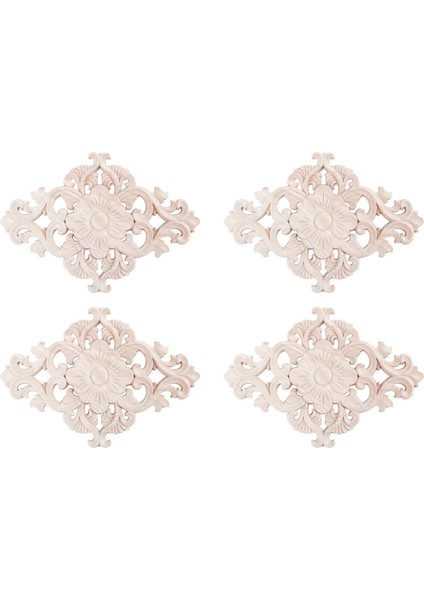 4x Çok Ahşap Oyma Uzun Onlay Aplike Boyasız Çiçek Duvarlar Dolapları Kapı Dekor Tipi: 21X15CM (Yurt Dışından) fiyatları