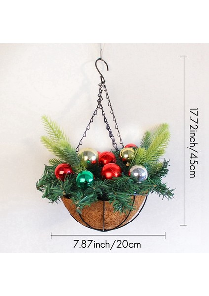 Yapay Noel Asılı Sepet, Dekore Edilmiş, Berry Salkımları, Noel Koleksiyonu Dekoru C (Yurt Dışından)