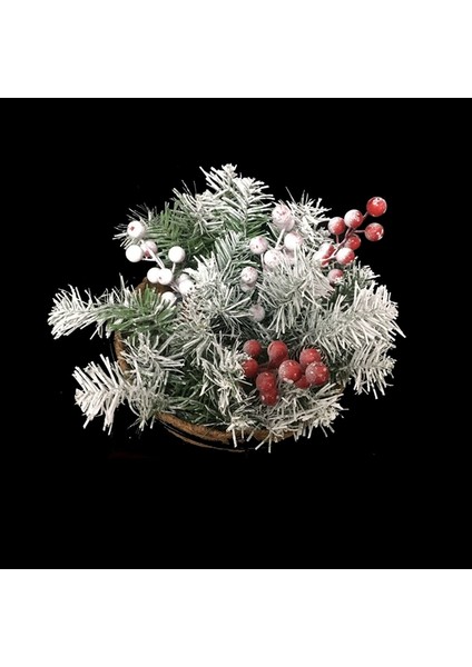 Yapay Noel Asılı Sepet, Dekore Edilmiş, Berry Salkımları, Noel Koleksiyonu Dekoru C (Yurt Dışından)