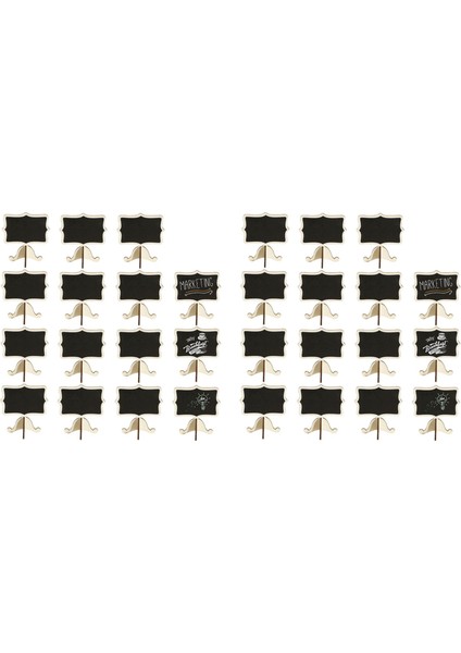 30 Paket Mini Kara Tahta Şövale Standlı Yer Kartları - Düğün, Partiler Için Ahşap Dikdörtgen Küçük Kara Tahta Tabelaları (Yurt Dışından)