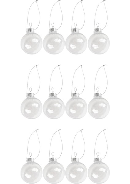 Temizle Dıy Baubles Kırılmaz Dikişsiz Plastik Noel Topu Ev Ağacı Dekor Hediye - 60MM Adet:12 (Yurt Dışından)