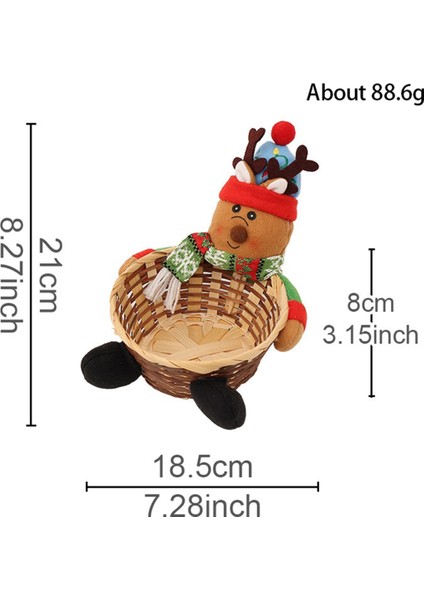 Merry Christmas Şeker Saklama Sepeti Dekorasyon Noel Süslemeleri-Noel Baba Kardan Adam-Saklama Sepeti Masaüstü Şeker Kutusu A (Yurt Dışından)