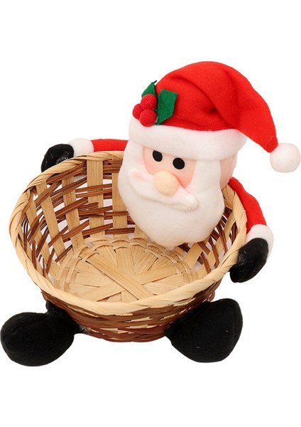 Merry Christmas Şeker Saklama Sepeti Dekorasyon Noel Süslemeleri-Noel Baba Kardan Adam-Saklama Sepeti Masaüstü Şeker Kutusu A (Yurt Dışından)