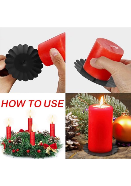 8 Paket Çelenk Mumluklar 7.5cm, Metal Advent-Mumluk, Sütun Mumlar, Takma Için Konik Mum Çelengi (Yurt Dışından) fırsatları
